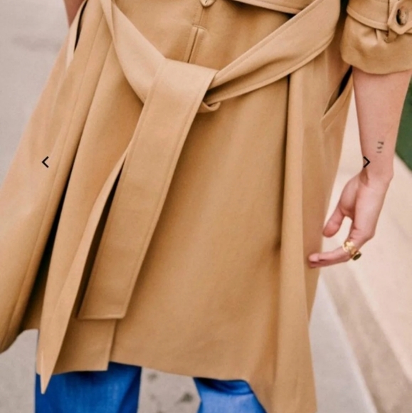Imported Sezane Scott trench coat camel NEW - Picture 3 of 16